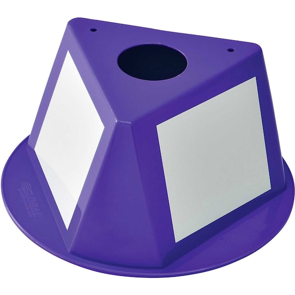 Global Industrial Inventory Control Cone W/ Dry Erase Decals, 10L x 10W x 5H, Purple 412428 - main